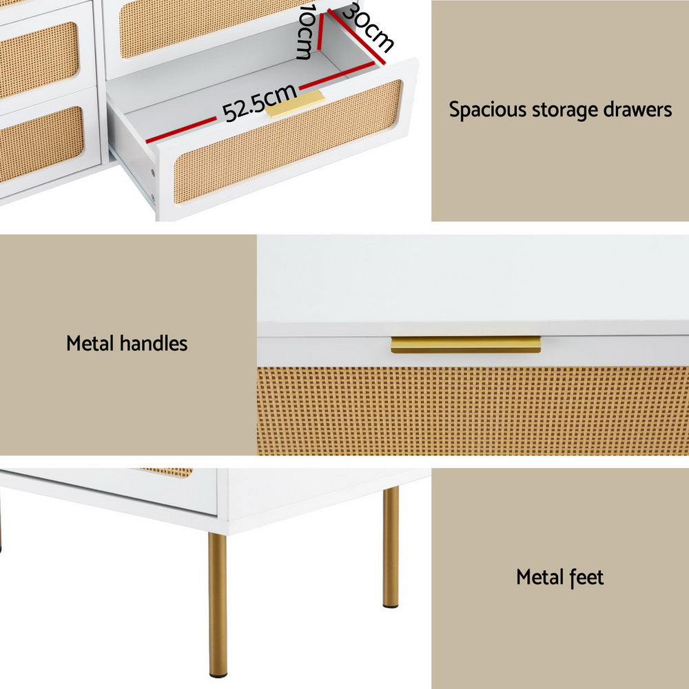 Low boy Chest 6 Drawers -White