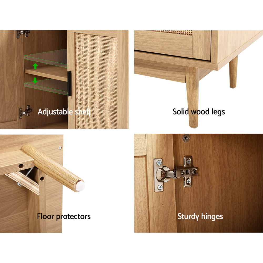 Artiss Rattan Buffet Sideboard 2 Doors - BRIONY OAK