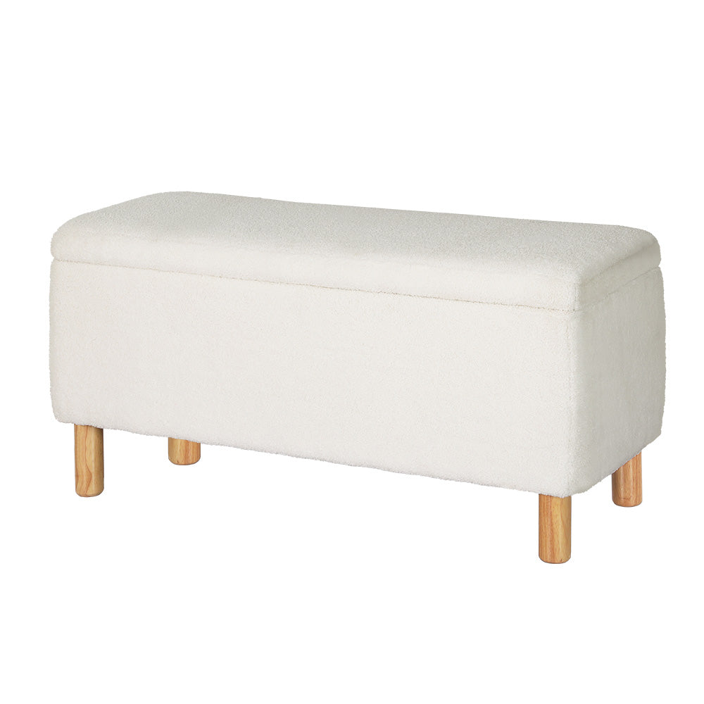 Storage Ottoman Blanket Box - White