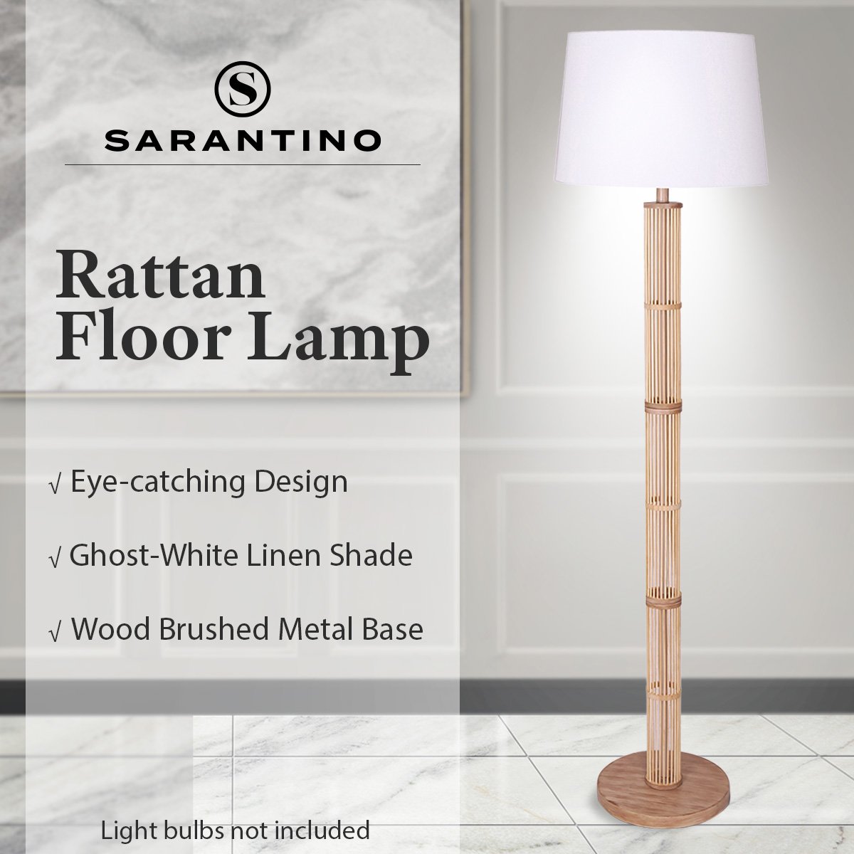 Sarantino Rattan Floor Lamp