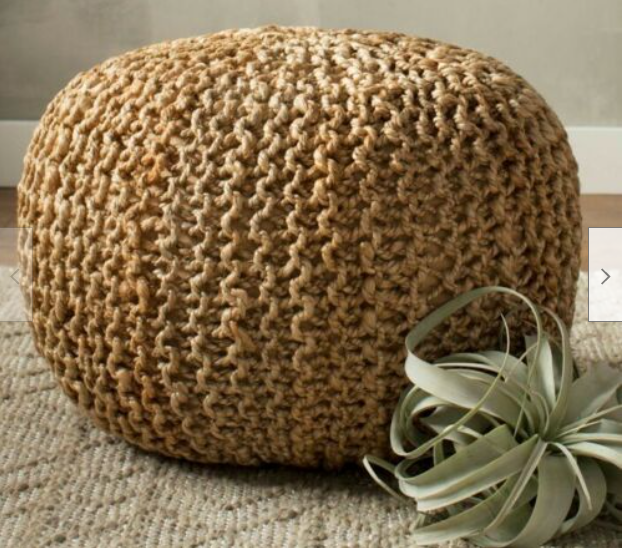 Pouffe Footstool Braided Jute