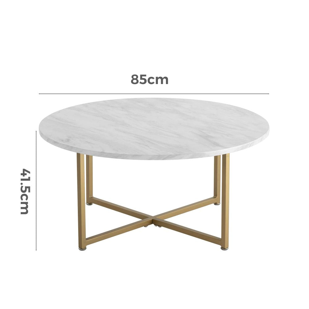 White Faux Marble Coffee Table