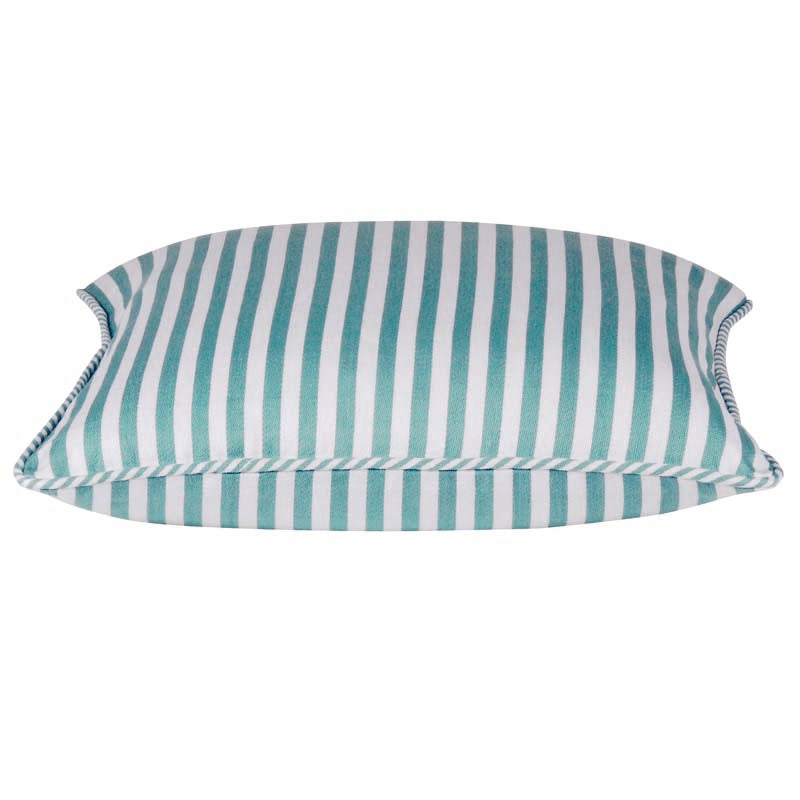 Aqua Blue & White Striped Cushion Cover
