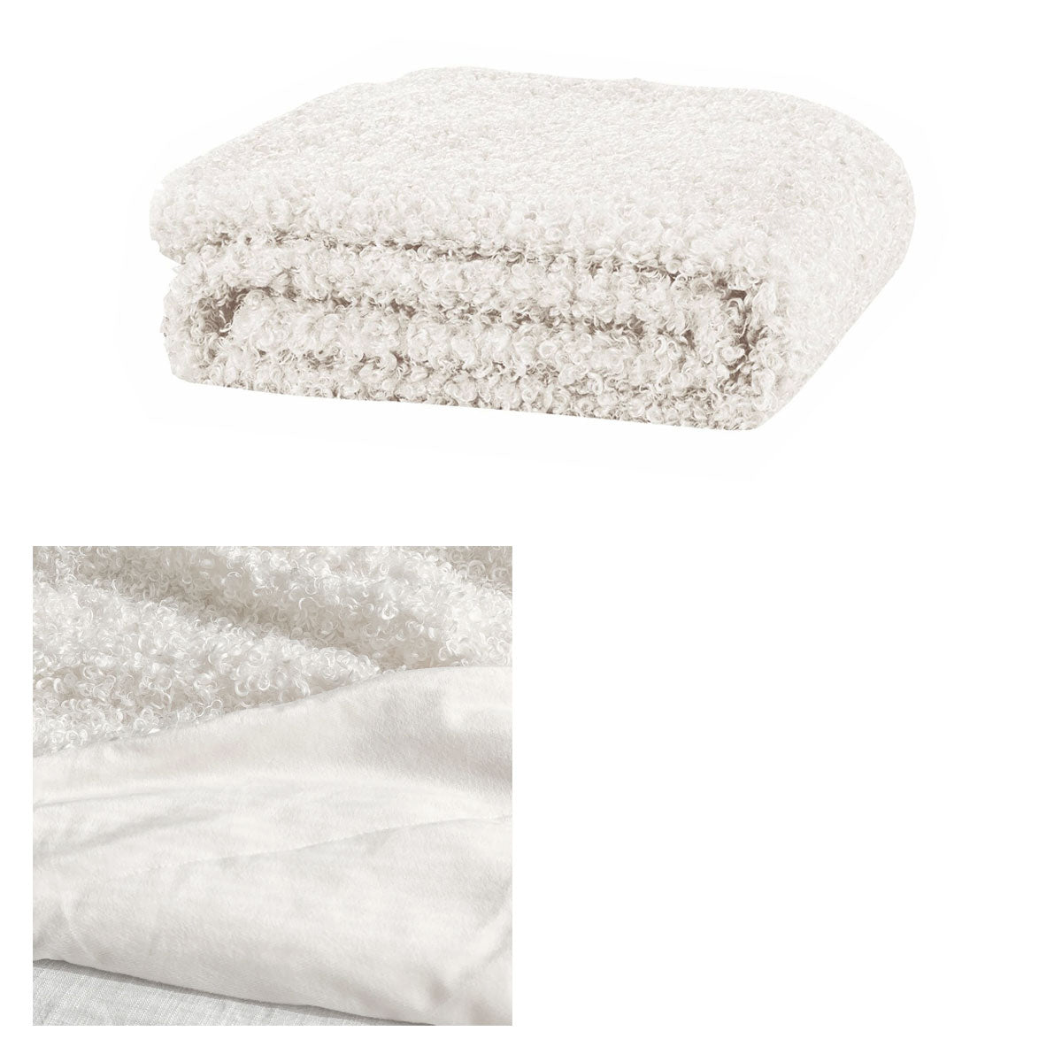 Lyla Ivory Faux Sheep Fur Throw