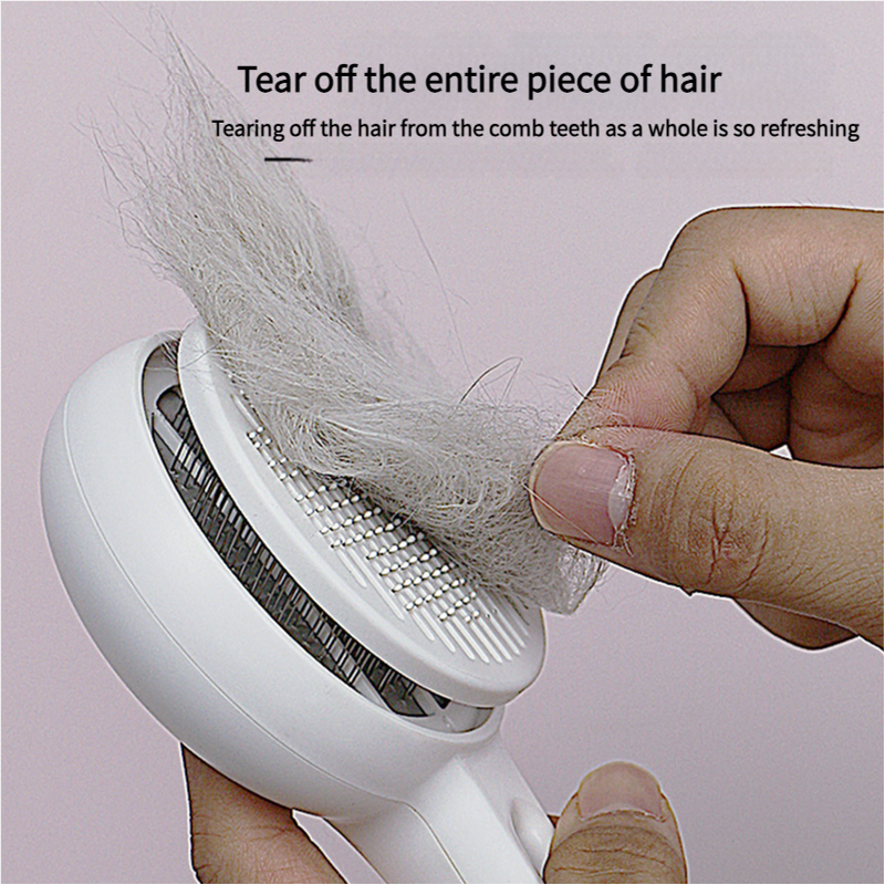 Gentle Self-Cleaning Cat Grooming Brush