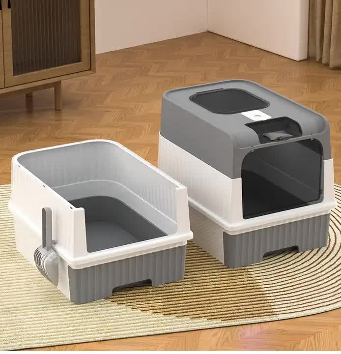 Large Enclosed Cat Litter Box with Drawer