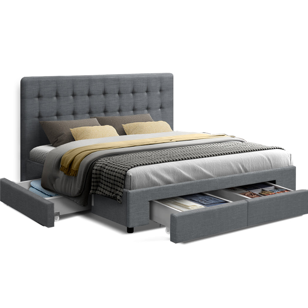 Artiss AVIO Bed Frame with 4 Drawers