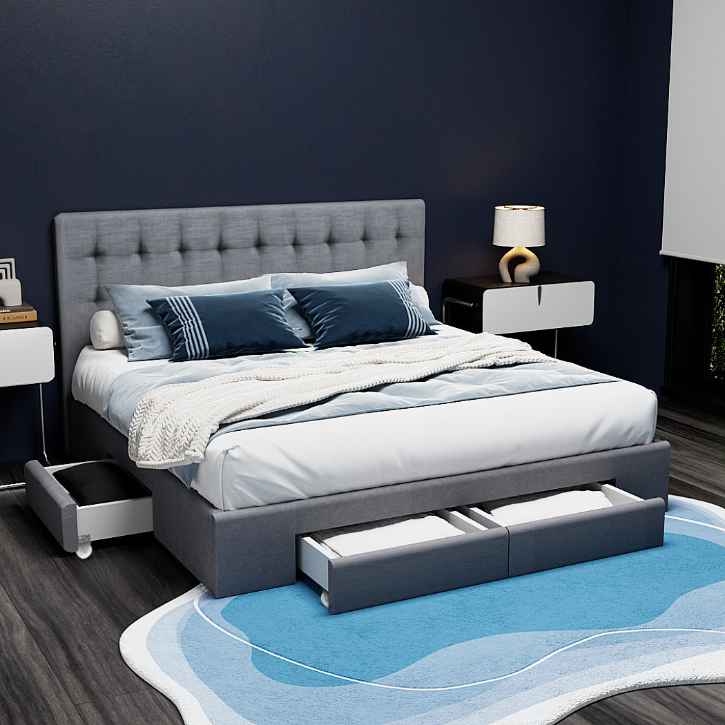 Artiss AVIO Bed Frame with 4 Drawers