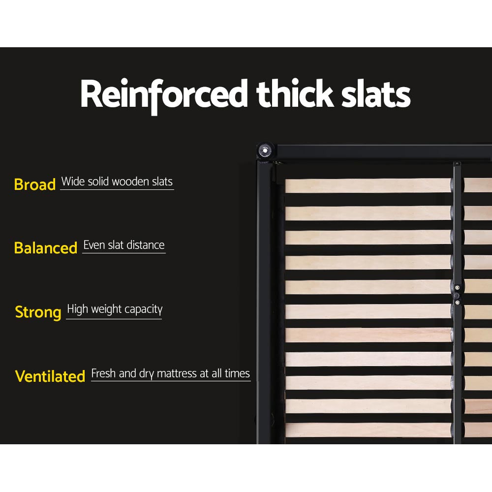 Artiss MILA Bed Frame with 4 Drawers - Charcoal