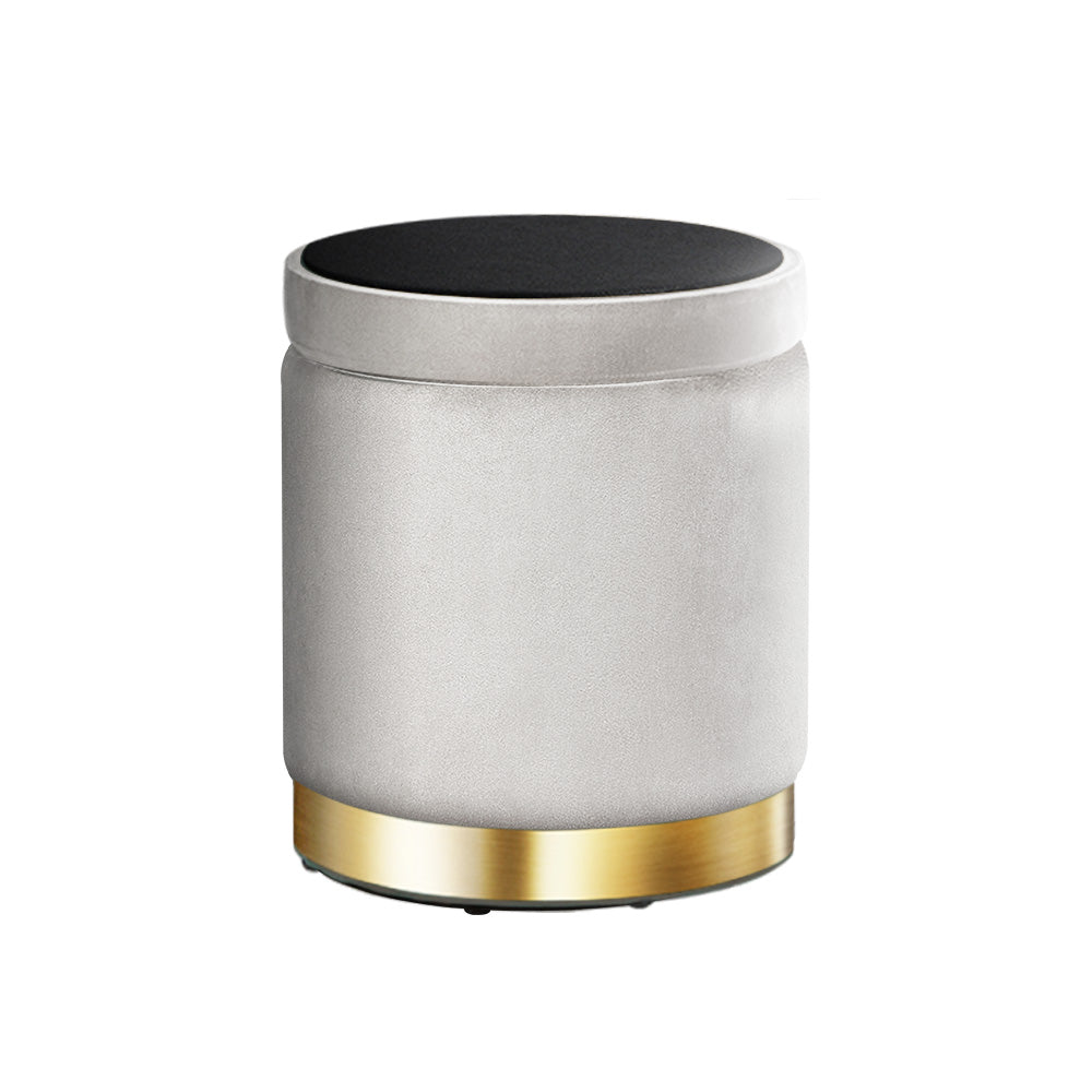 Storage Foot Stool Velvet Grey