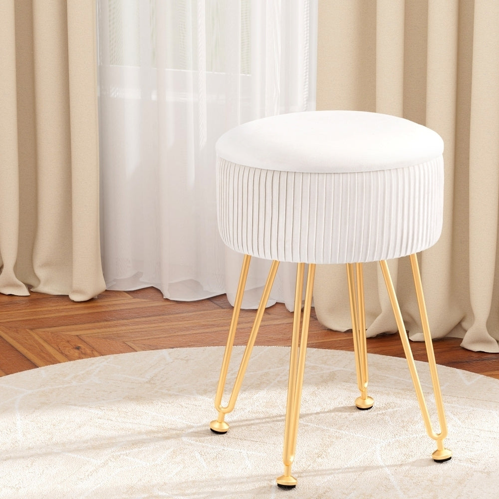 Artiss Ottoman Storage Foot Stool - White