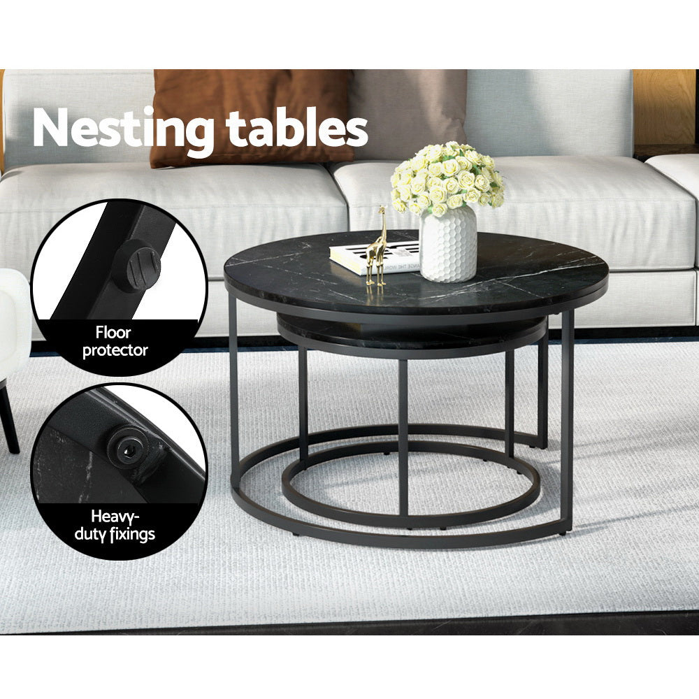 Artiss Tika Nesting Coffee Table Set of 2