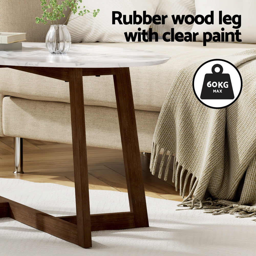 Capri Oval Marble Effect Coffee Table