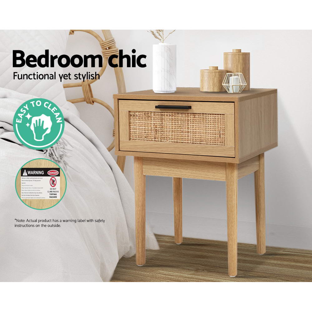 Rattan Bedside Table