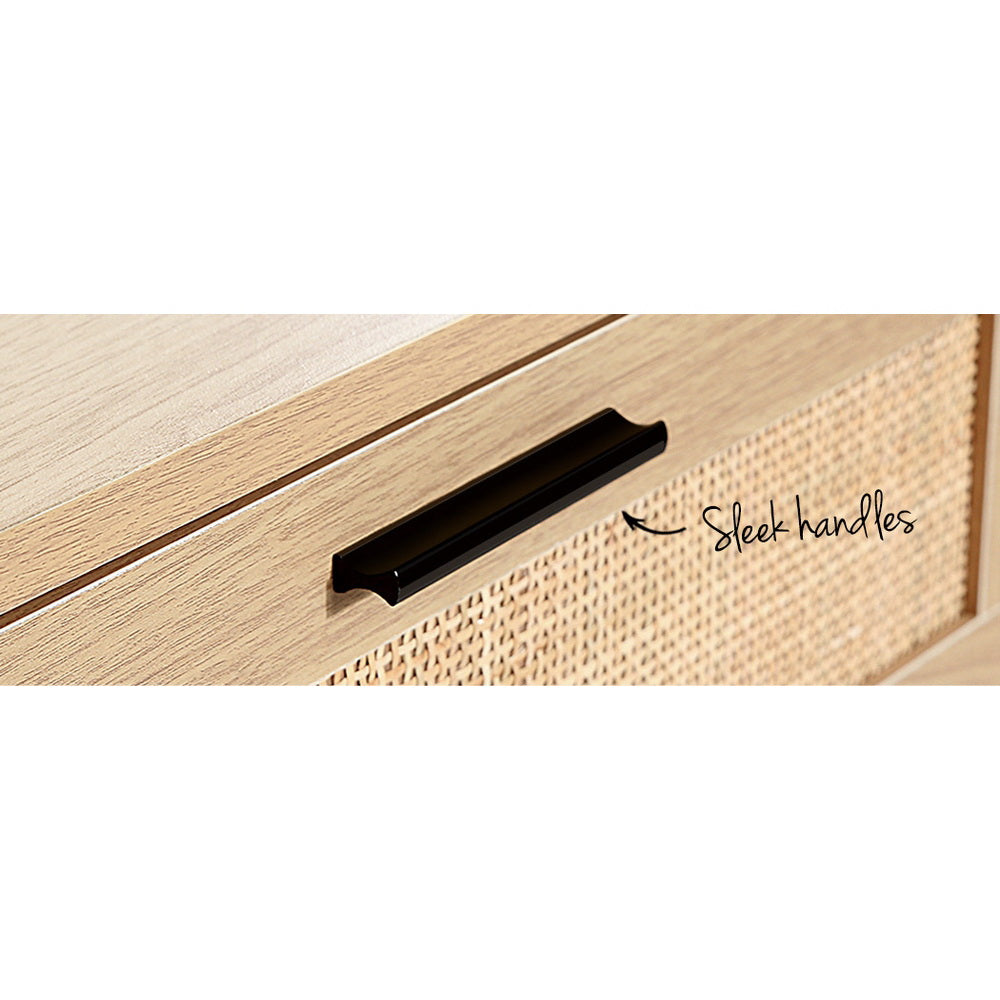 Artiss BRIONY 4 Chest of Drawers Rattan Tallboy