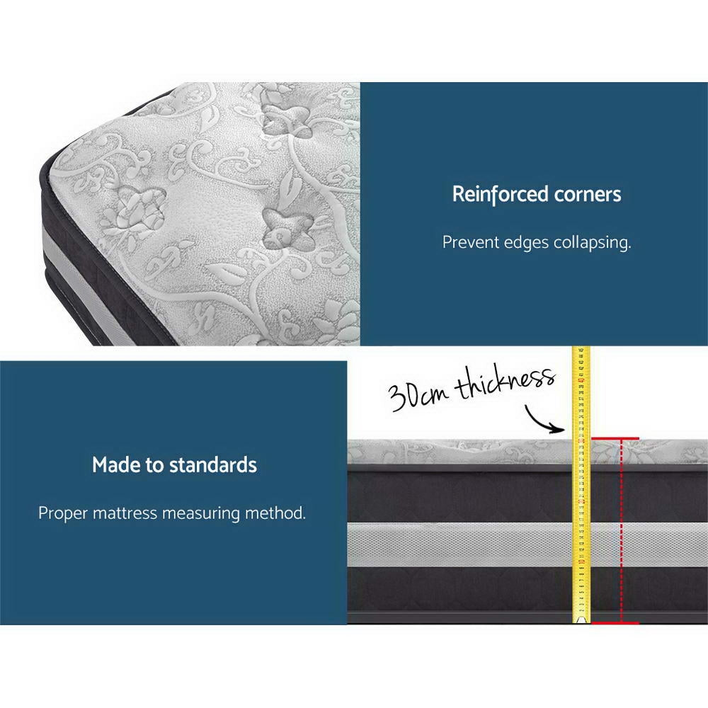 Giselle Bedding 30cm Mattress Pocket Spring