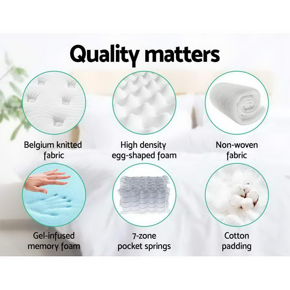 Giselle Bedding 34cm Mattress Cool Gel Memory Foam 7 Zone