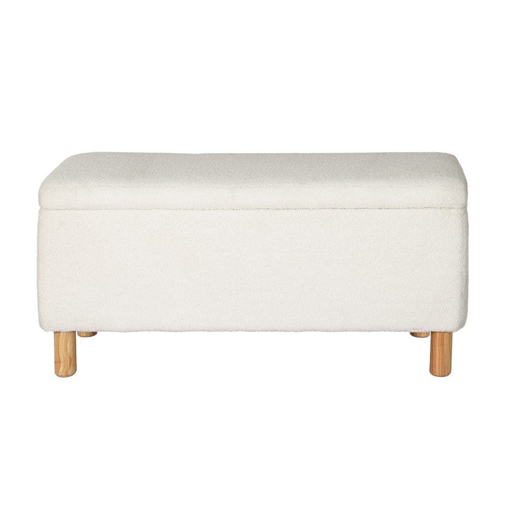 Storage Ottoman Blanket Box - White