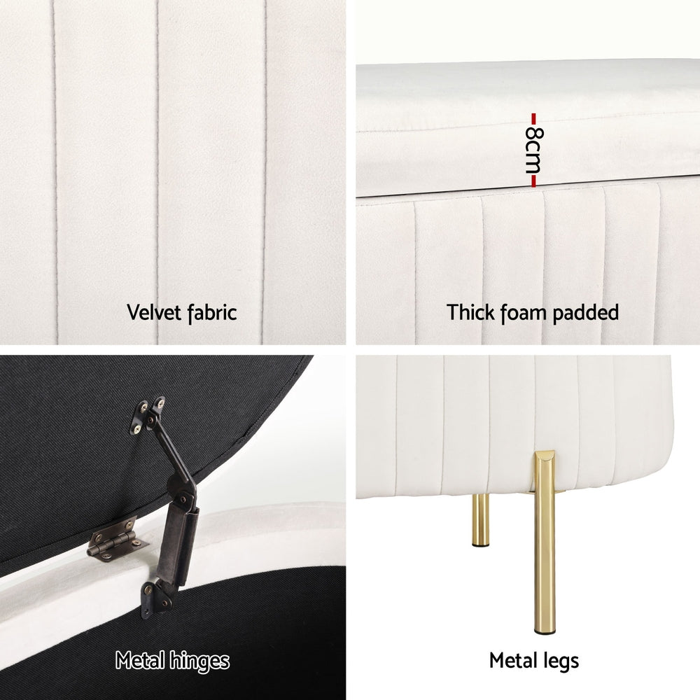 Artiss Storage Ottoman Blanket Box - White