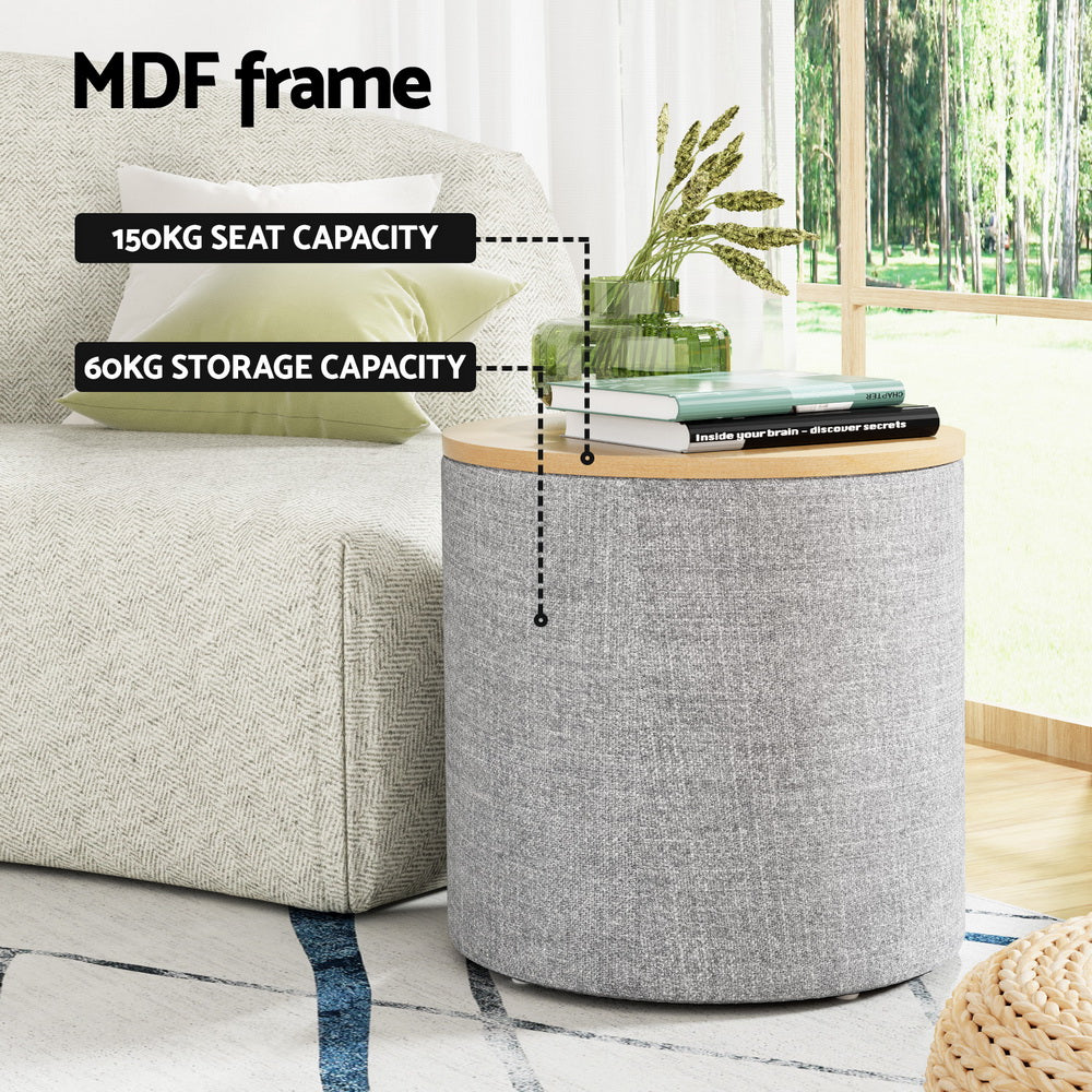 Storage Ottoman Blanket Box - Grey