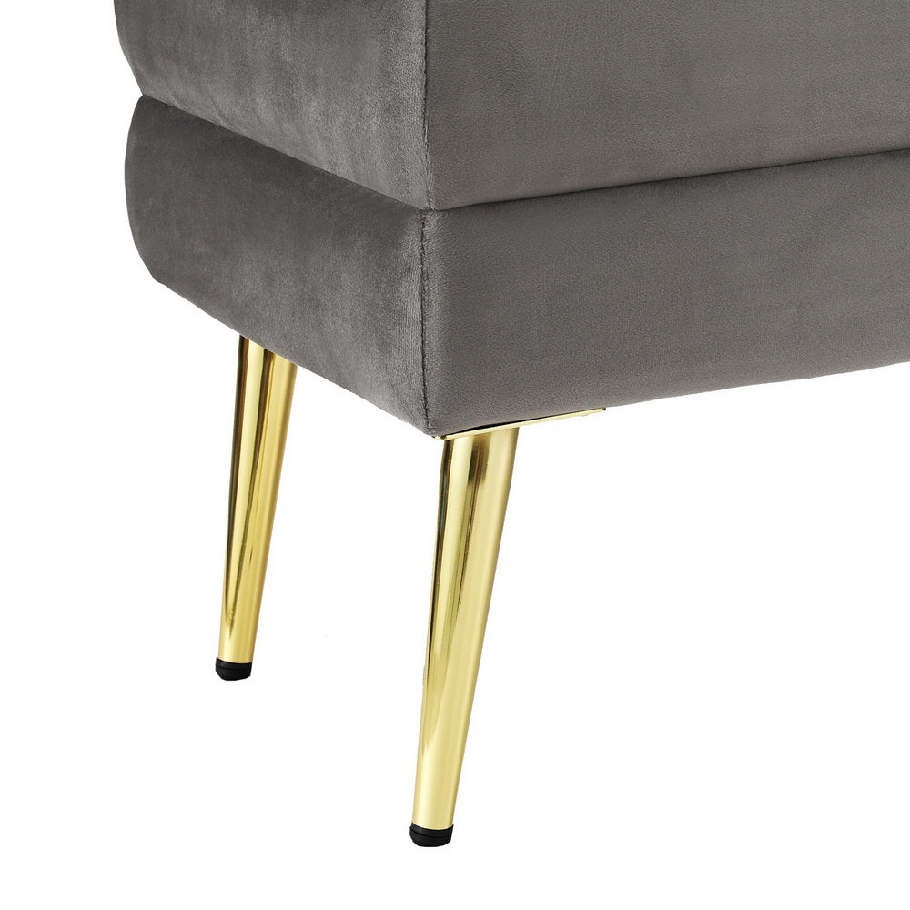 Storage Foot Stool - Velvet Grey