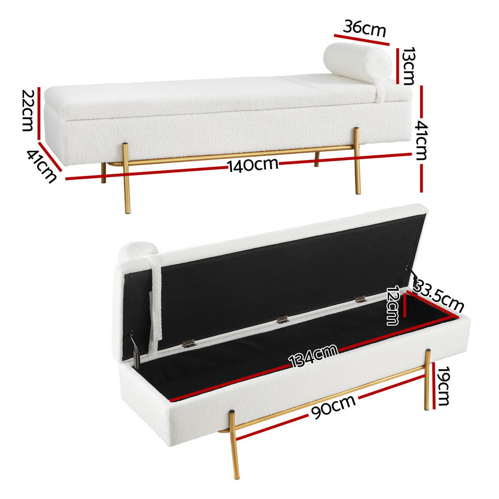 Artiss Boucle Storage Ottoman