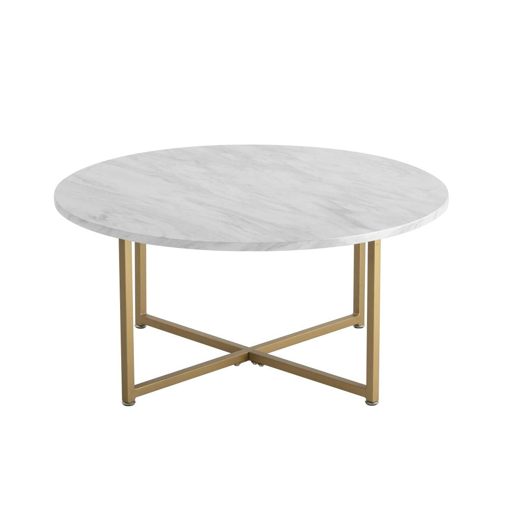 White Faux Marble Coffee Table