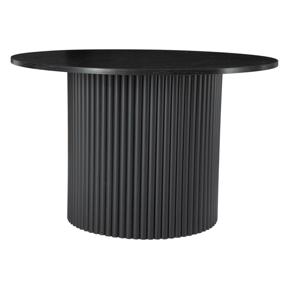 Luxe Black Ribbed Wooden Coffee Table