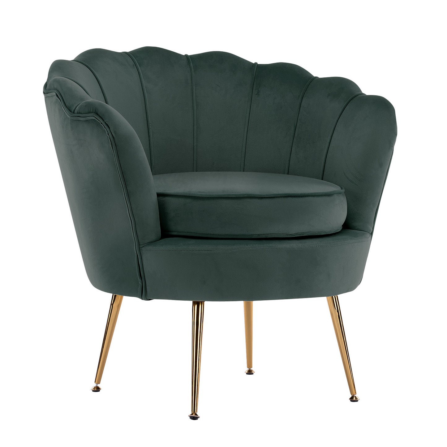 Sienna Velvet Scalloped Chair - Green