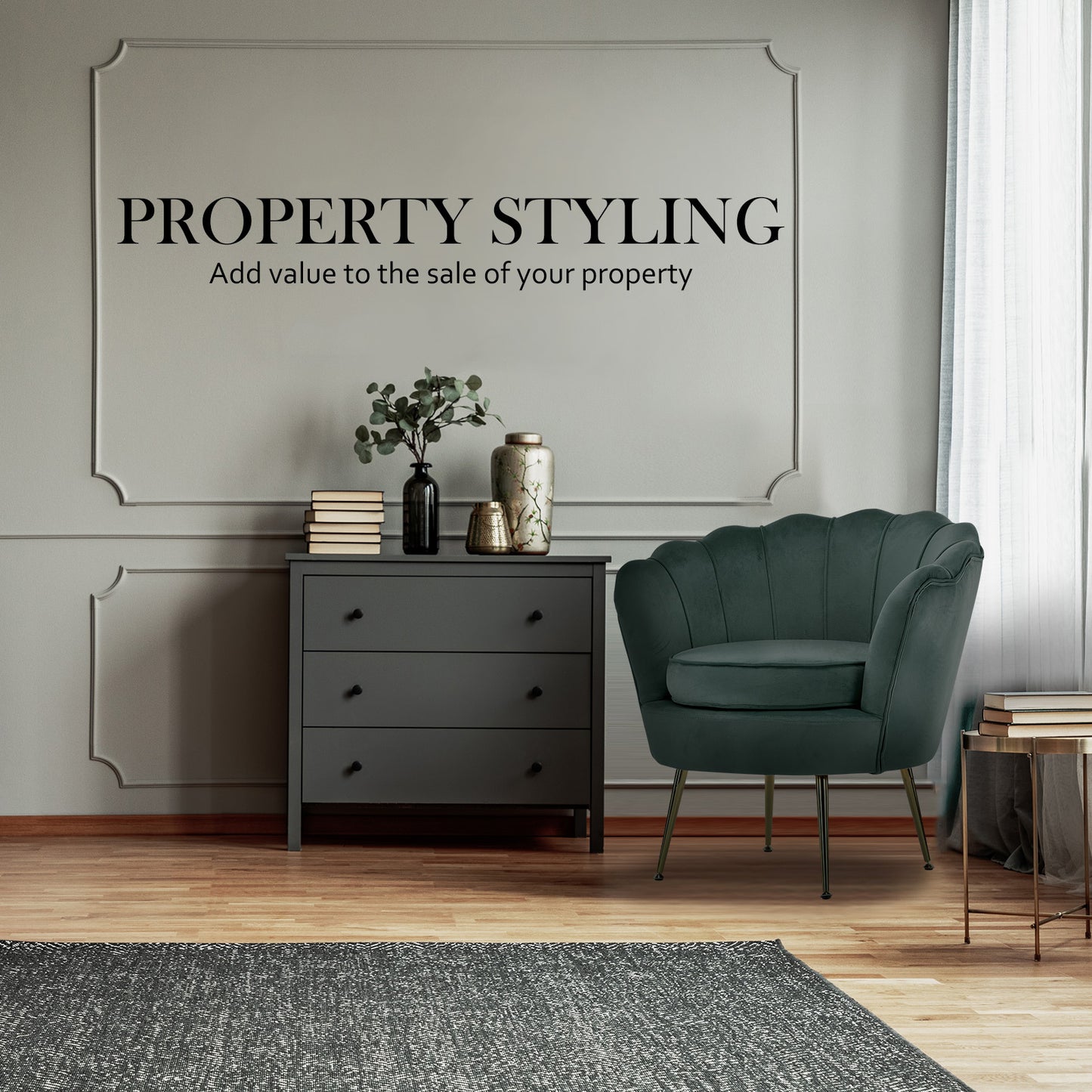 Sienna Velvet Scalloped Chair - Green