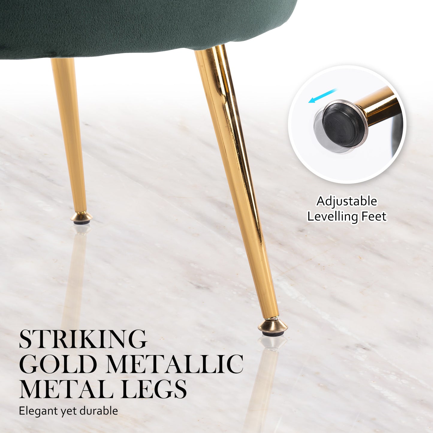 Sienna Velvet Scalloped Chair - Green