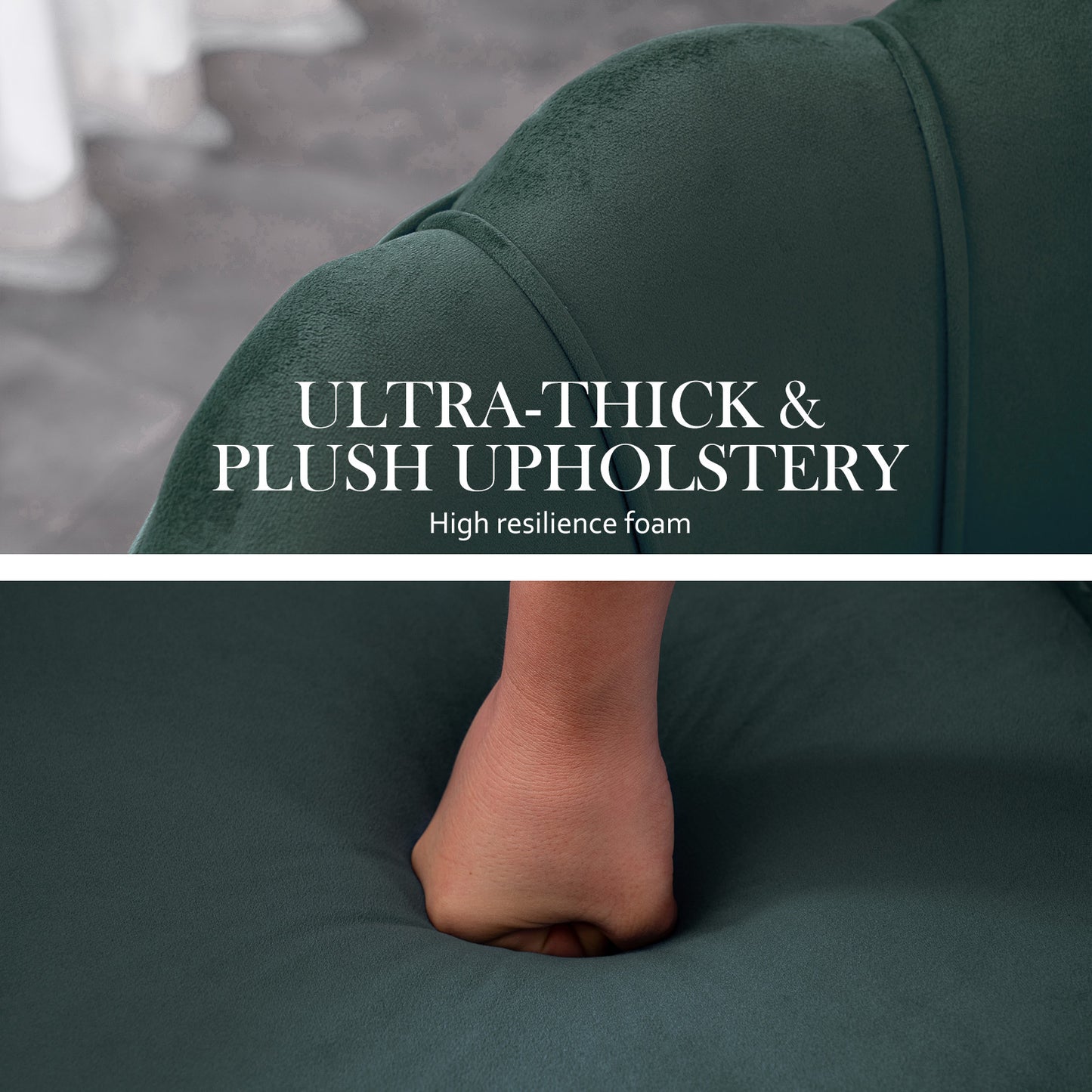 Sienna Velvet Scalloped Chair - Green