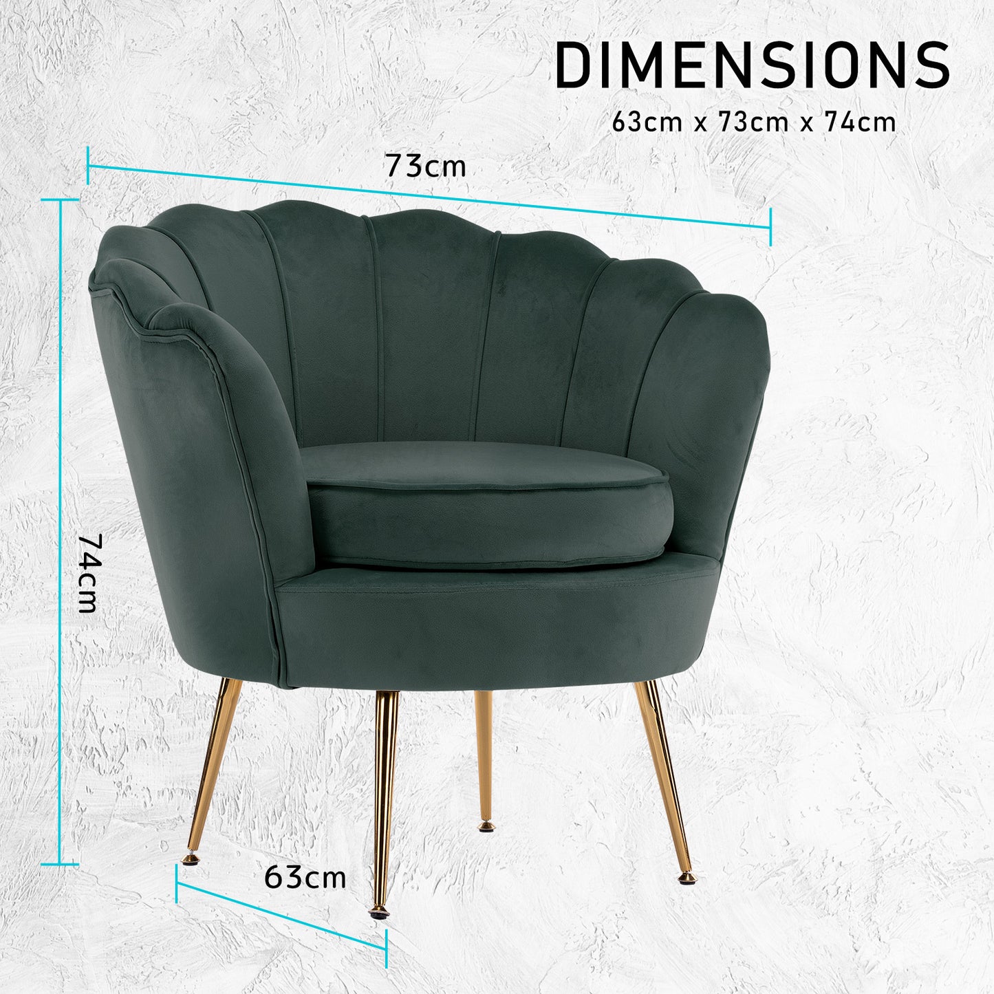 Sienna Velvet Scalloped Chair - Green