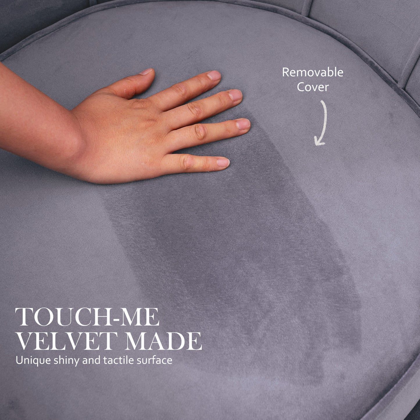 Sienna Velvet Scallop Chair - Grey