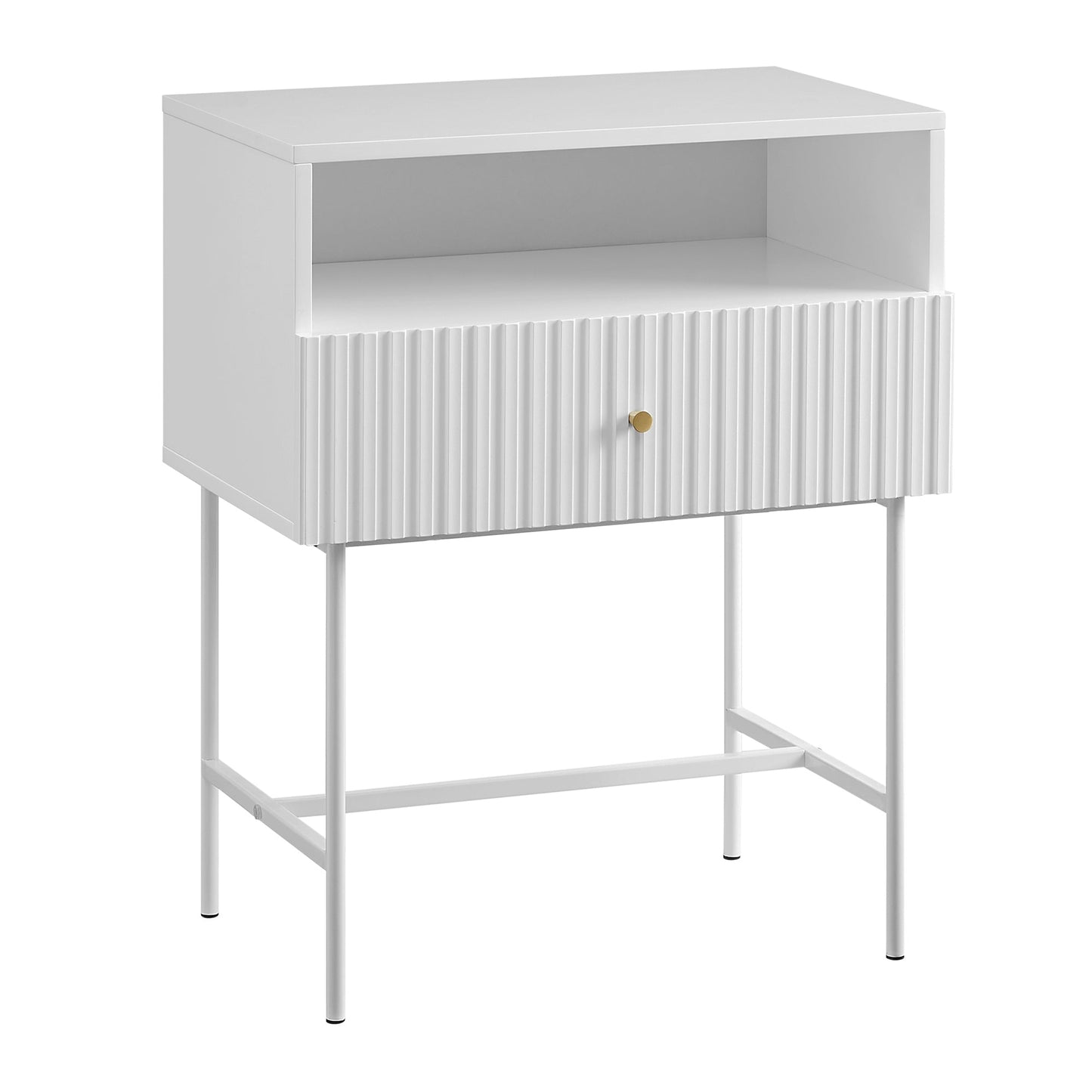 Lucia Slender Fluted Bedside Table