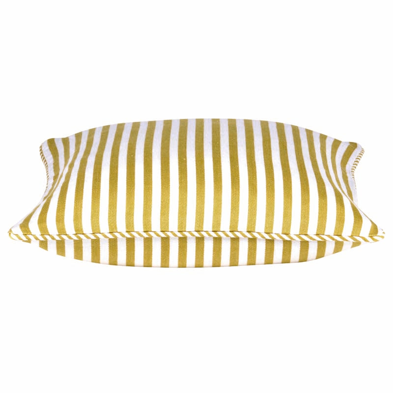 Mustard Yellow & White Striped Cushion Cover