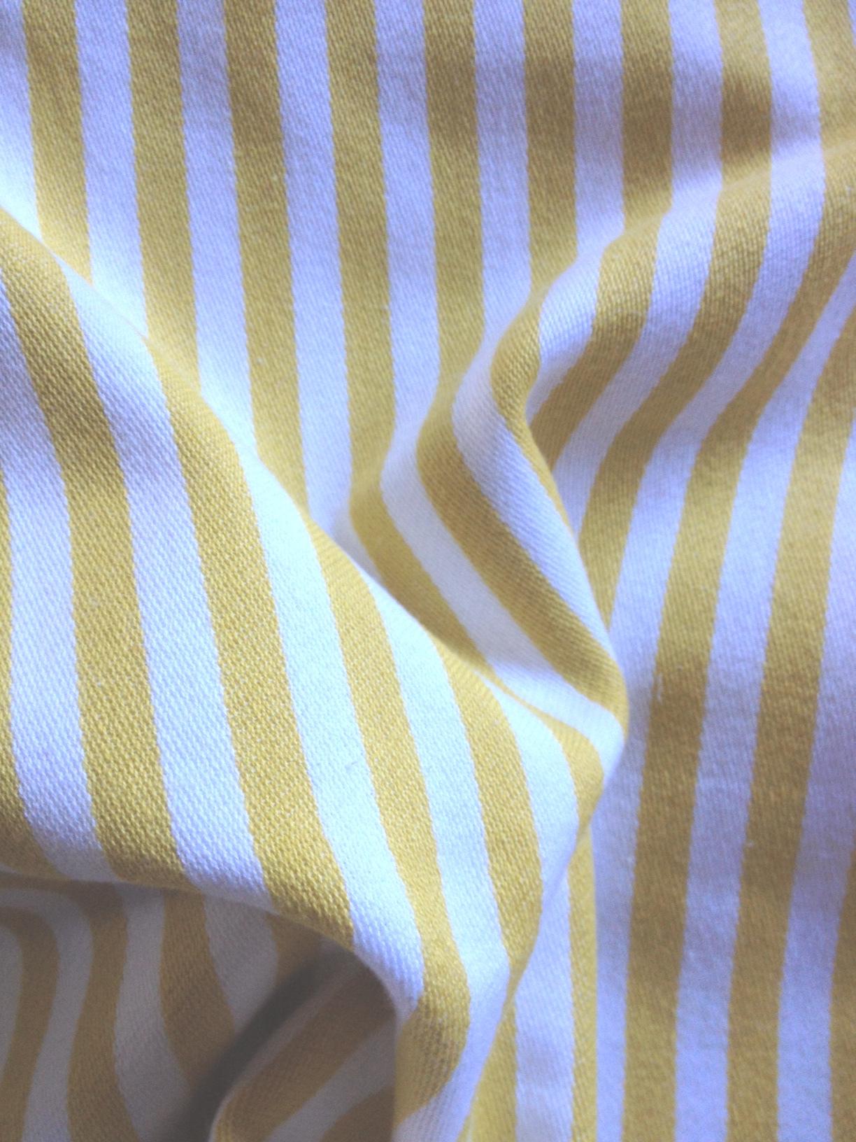 Mustard Yellow & White Striped Cushion Cover