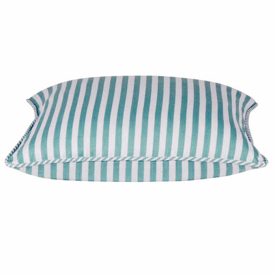Aqua Blue & White Striped Cushion Cover
