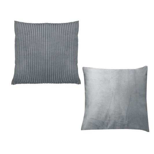 Calico Corduroy Cushions Grey - x2