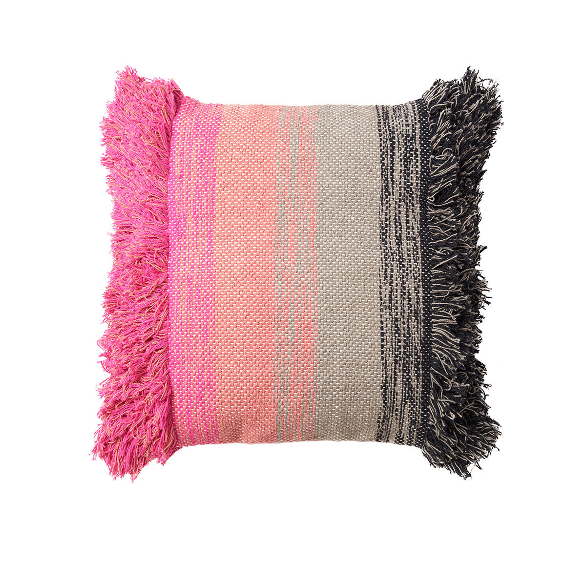 Layne Black & Dark Pink Square Cushion