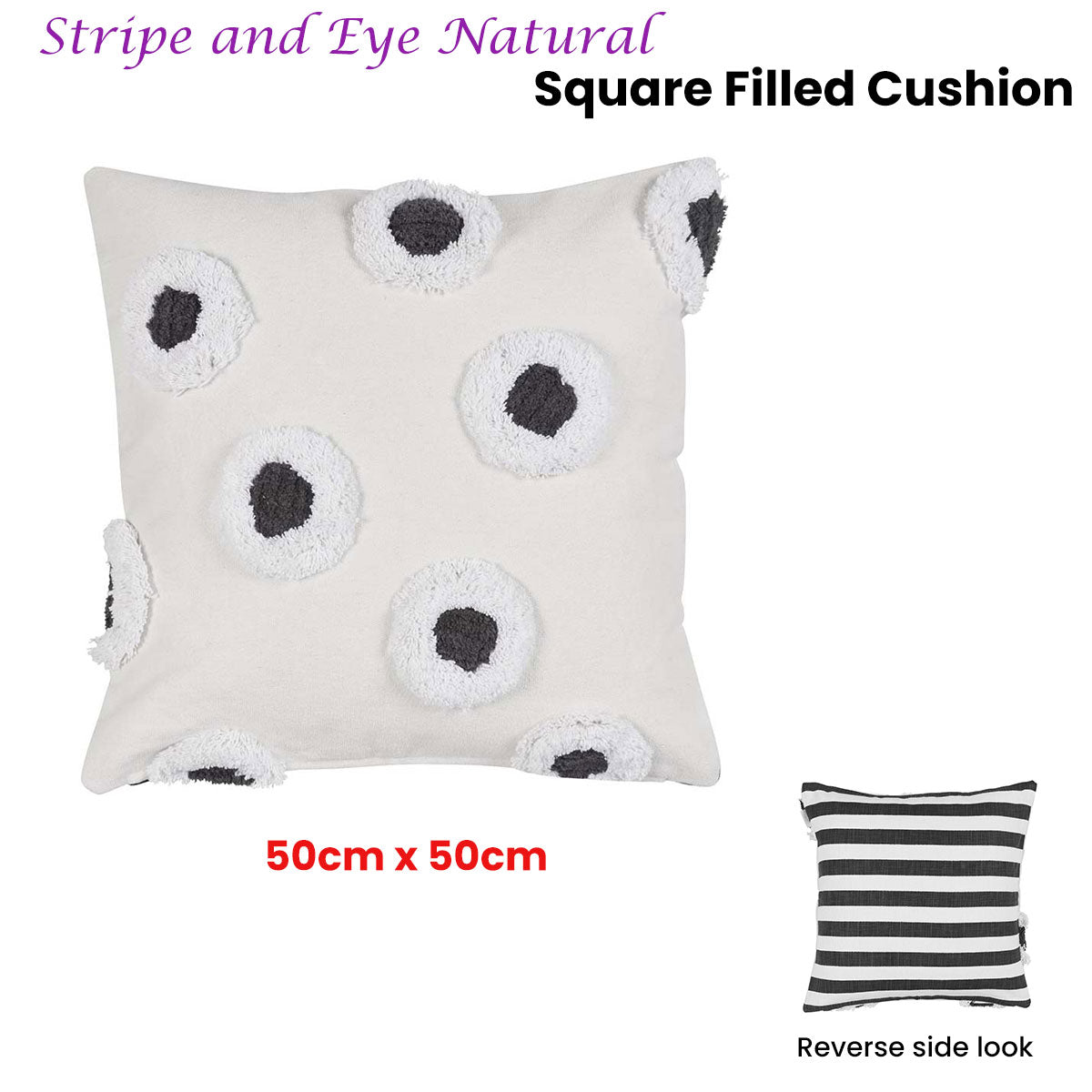 Reversible Stripe with Eye Square Cushion