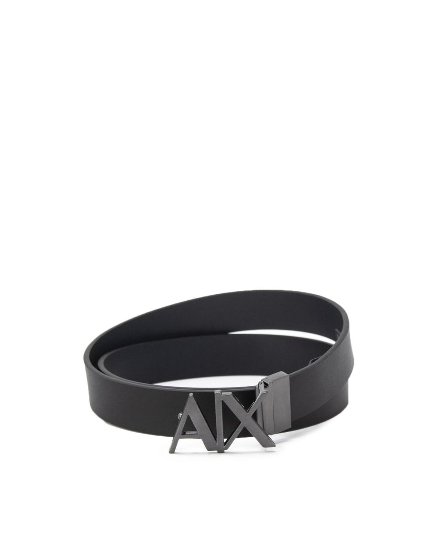 Armani Exchange Men's Black Leather Belt - 95 cm