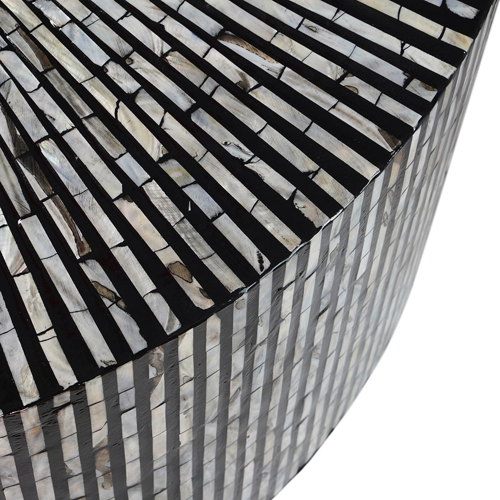 Ebony Round Mother Of Pearl Coffee Table